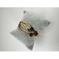 Bronz Taşlı Üçlü Ağaç Bileklik